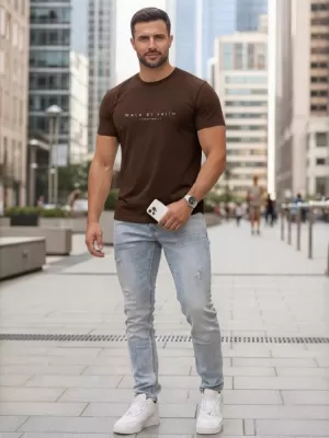 Herren-T-Shirt DSTREET NX5123R-CH BRAUN