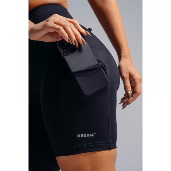  Shorts mit hohem Bund und Taschen NEBBIA PRIMAL 858 SCHWARZ 