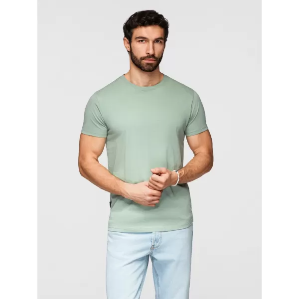  Herren-T-Shirt OMBRE OM-TSBS-0268 GRAUGRÜN/WEIß/BEIGE 