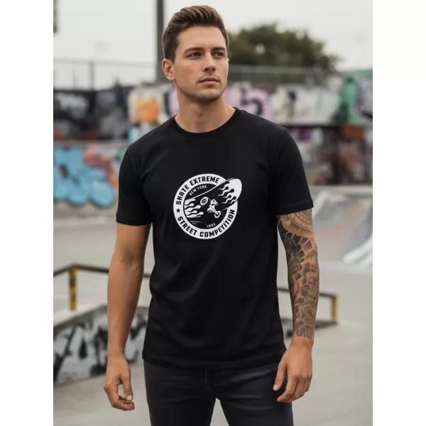  Herren-T-Shirt DSTREET NX077R SCHWARZ 