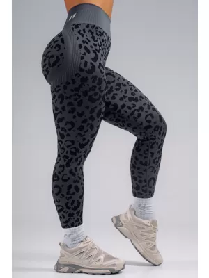 Kompressions-Push-up-Leggings mit Leopardenmuster NEBBIA PRIMAL 849 SCHWARZER LEOPARD