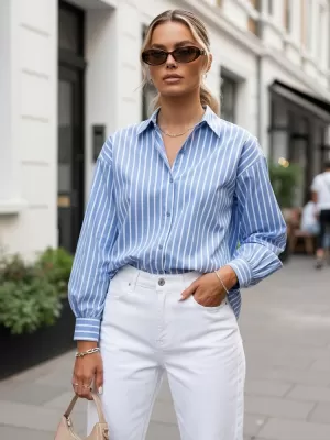 Damenhemd DSTREET DY0372 HELLBLAU