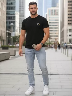 Herren-T-Shirt DSTREET NX0148R-BK SCHWARZ