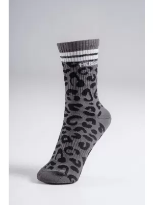 Crew-Socken mit Leopardenmuster NEBBIA PRIMAL 106 SCHWARZER LEOPARD