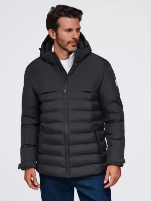 Winter-Steppjacke für Herren OMBRE OM-JAHP-0305 SCHWARZ