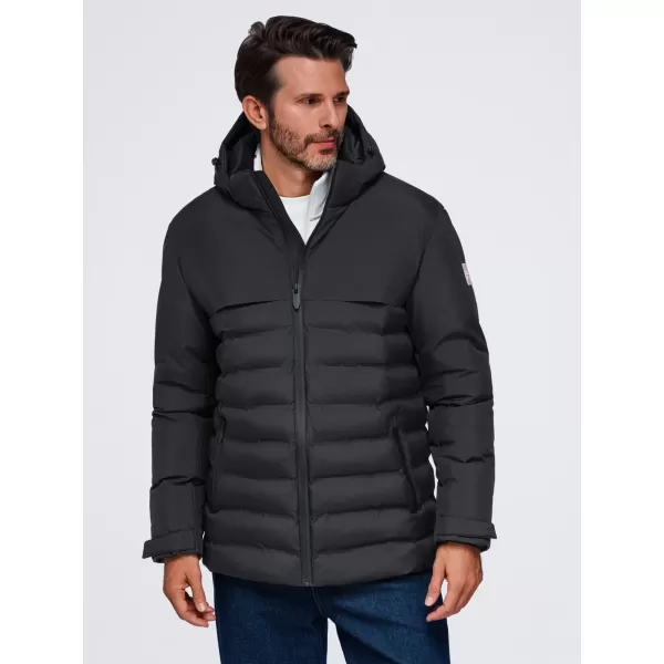  Winter-Steppjacke für Herren OMBRE OM-JAHP-0305 SCHWARZ 