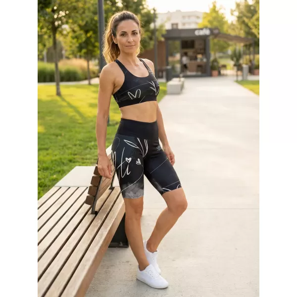  Premium-Overknee-Leggings für Damen (neue Größen) ALTISPORT VOJ/ALW083LEG06 SCHWARZ UND WEIß 