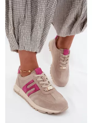 Damen-Sneaker BOTO GD-XW-1054 BEIGE/FUCHSIA