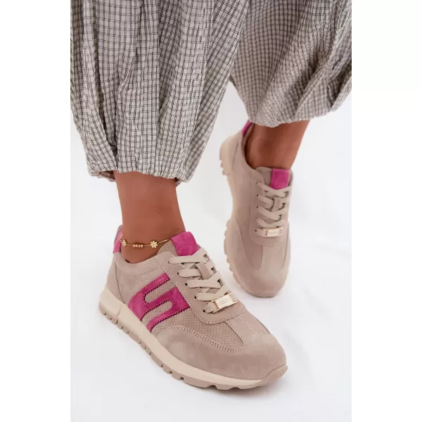  Damen-Sneaker BOTO GD-XW-1054 BEIGE/FUCHSIA 
