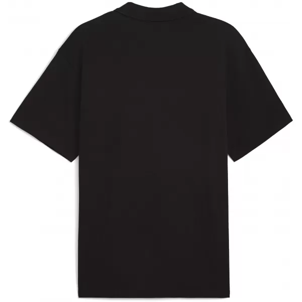  Herren-T-Shirt mit Kragen PUMA WARDROBE ESS PIQUE RELAXED POLO 62965701 PUMA SCHWARZ 