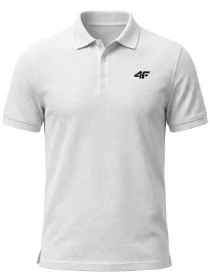 Herren-T-Shirt mit Kragen 4F WMM00TPTSM0771 WEIß