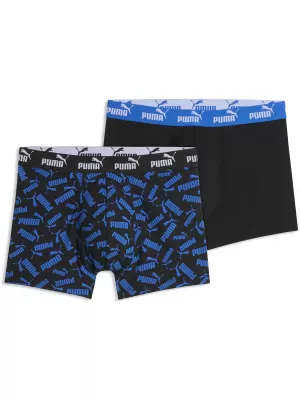 Herren-Boxershorts PUMA MEN ELEMENTS SCATTERED PRINT BOXERS 94780202 BLAU/SCHWARZ