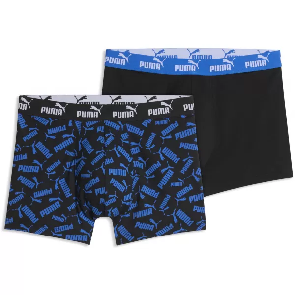  Herren-Boxershorts PUMA MEN ELEMENTS SCATTERED PRINT BOXERS 94780202 BLAU/SCHWARZ 