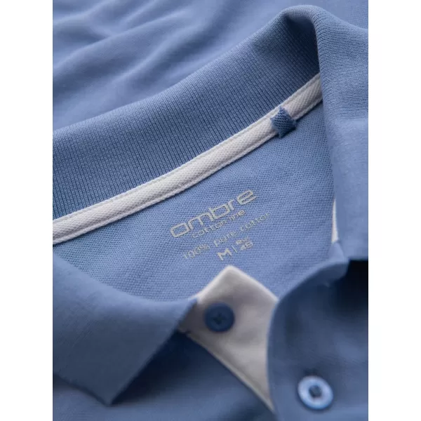  Herren-T-Shirt mit Kragen OMBRE OM-POSS-0170 BLAU 