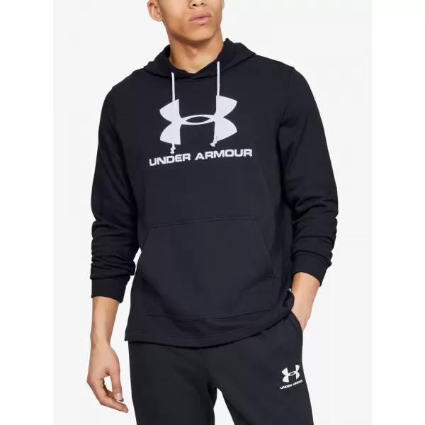  Herren-Sweatshirt UNDER ARMOUR SPORTSTYLE TERRY LOGO HOODIE 1348520-001 SCHWARZ 