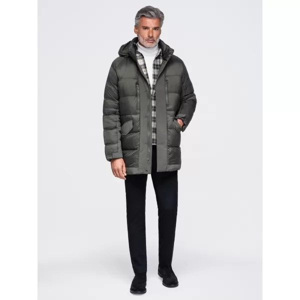  Herren-Winterjacke OMBRE OM-JALJ-0263 DUNKLES OLIV 