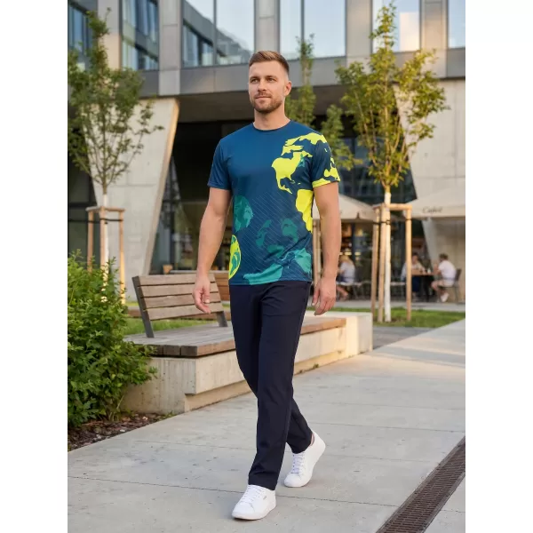  Herren Freizeithemd Premium ALTISPORT VOJ/ALM130TR06 MARINEBLAU-FLUOGELB 
