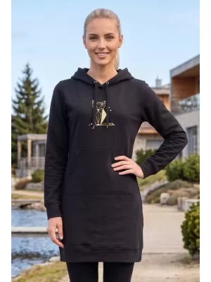 Erweitertes Damen-Sweatshirt ALTISPORT ALW091419 SCHWARZ UND GOLD
