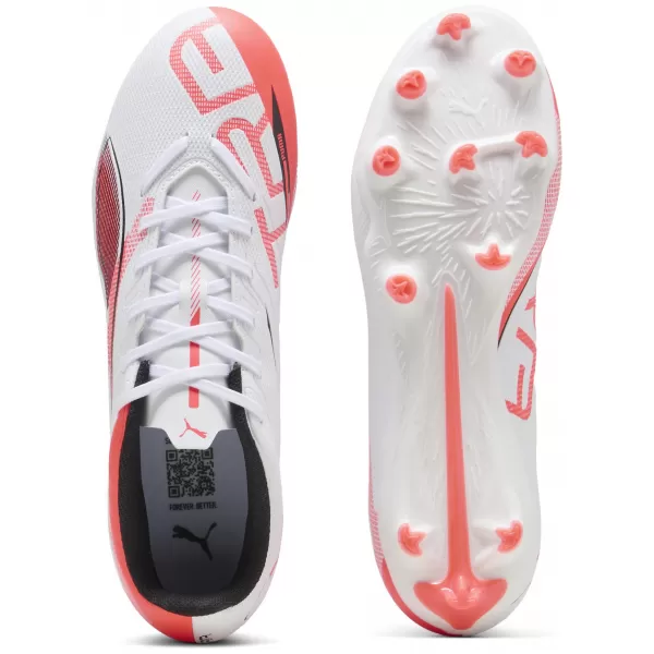  Fußballschuhe PUMA ULTRA 5 PLAY FG/AG 108169-01 WEIß/SCHWARZ/LEUCHTEND ROT 