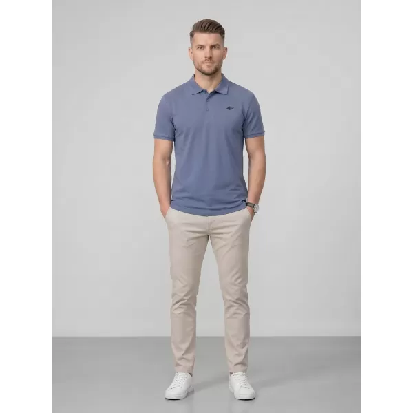  Herren-T-Shirt mit Kragen 4F WMM00TPTSM0770 DENIM 