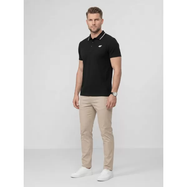 Herren-T-Shirt mit Kragen 4F WMM00TPTSM0773 TIEFSCHWARZ 