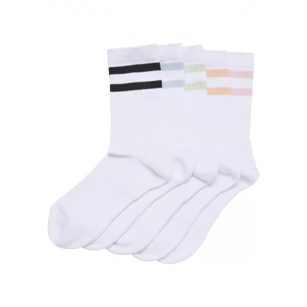  Socken URBAN CLASSICS TB6801-22225 WEIß/SCHWARZ/WEIß-GEFRIERBLAU/WEIß-HELLES MINT/WEIß-ZART-APRICOT/WEIß-ROSÉ 