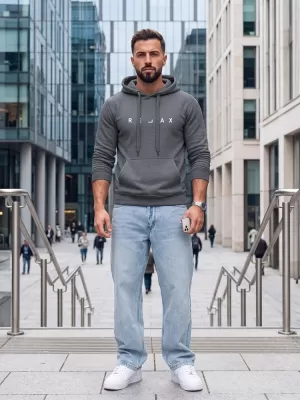 Herren-Sweatshirt DSTREET NX0001BX-05-09 DUNKELGRAU
