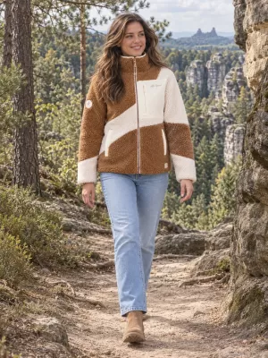 Fleece-Sweatshirt für Damen ALTISPORT IVONA BEIGE