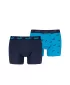 Herren-Boxershorts PUMA ELEMENTS MEN LOGO PRINT BOXERS 2P 93875401 BLAUE KOMBINATION
