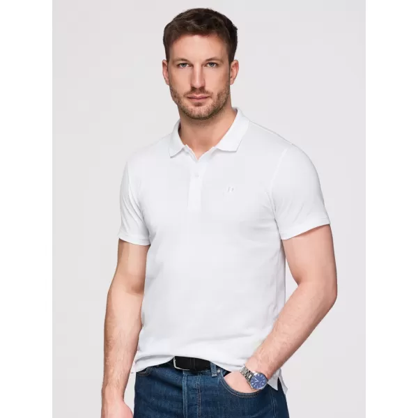  Herren-T-Shirt mit Kragen OMBRE OM-POBS-0171 SCHWARZ/WEIß/BEIGE 