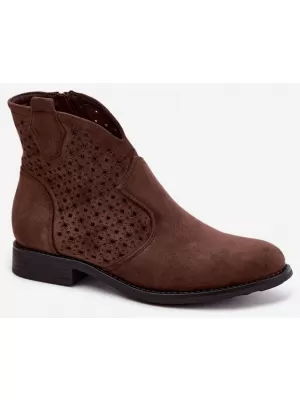 Damen-Stiefeletten S.BARSKI HY62-8151 BRAUN