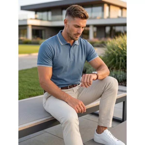  Herren-T-Shirt mit Kragen MALFINI FOCUS 232 DENIM 