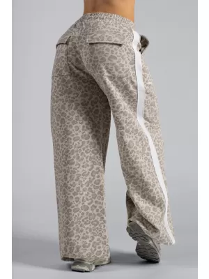 Baggy-Jogginghose mit Leopardenmuster NEBBIA PRIMAL 865 CREMEFARBENER LEOPARD