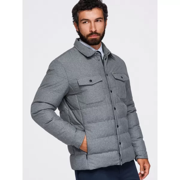  Gesteppte Hemdjacke für Herren OMBRE OM-JALP-0256 GRAUE MELANGE 