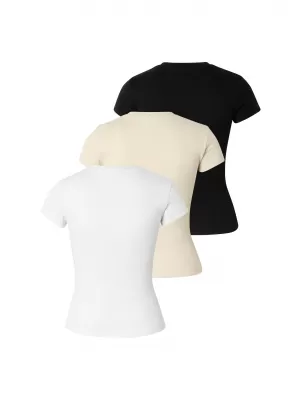 Damen-T-Shirt URBAN CLASSICS TB8569B-23664 SCHWARZ/WEIß/WEIßER SAND