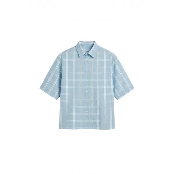  Herrenhemd URBAN CLASSICS TB8219-21550 BLAU EINFRIEREN 