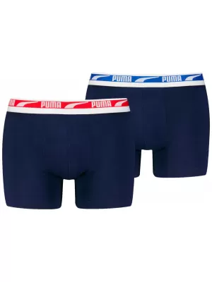 Herren-Boxershorts PUMA MEN EVERYDAY MULTI LOGO BOXER 2P 93832503 MARINE-KOMBINATION