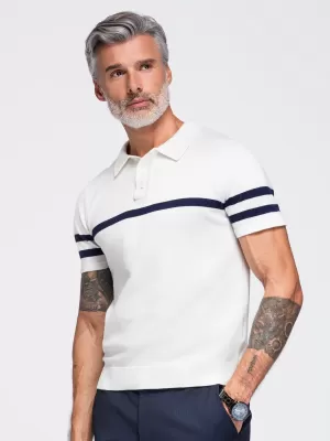 Herren-Poloshirt OMBRE OM-POSS-0177 WEIß