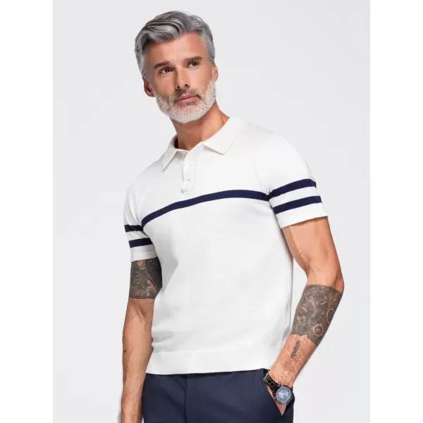  Herren-Poloshirt OMBRE OM-POSS-0177 WEIß 