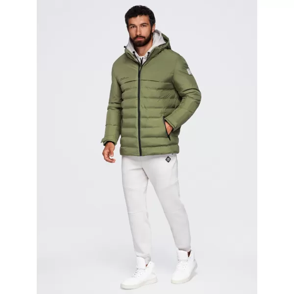  Winter-Steppjacke für Herren OMBRE OM-JAHP-0305 OLIVE 