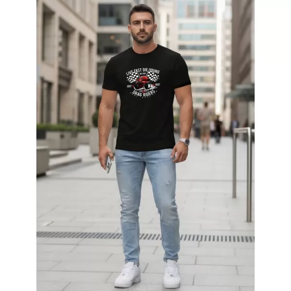  Herren-T-Shirt DSTREET NX5087R-BK SCHWARZ 