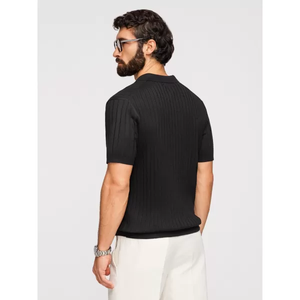  Herren-Poloshirt OMBRE OM-POSS-0180 SCHWARZ 