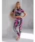 Lange Premium-Leggings für Damen (neue Größen) ALTISPORT VOJ/ALW001LEG05 SCHWARZ/ROSA