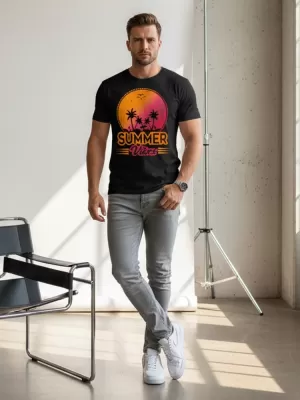 Herren-T-Shirt DSTREET NX047R SCHWARZ