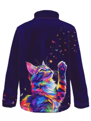 Fleece-Sweatshirt für Kinder WAMU DUHOVÁ KOČKA DUNKELVIOLETT