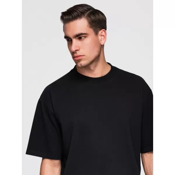 Herren-T-Shirt OMBRE OM-TSBC-0291 SCHWARZ/CREMEFARBEN/HELLOLIV 
