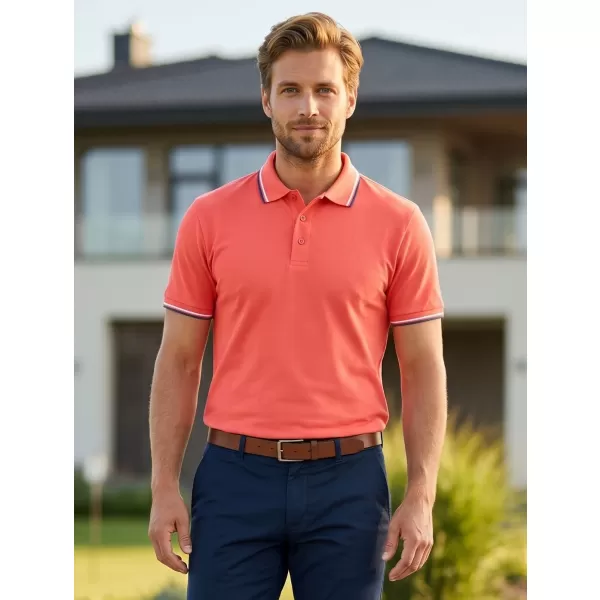  Herren-T-Shirt mit Kragen MALFINI FOCUS 232 KORALLE 