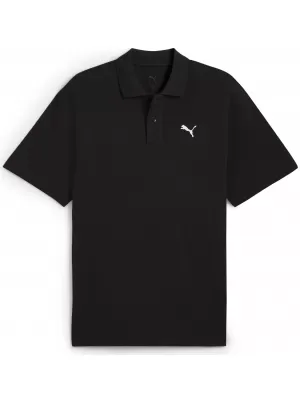 Herren-T-Shirt mit Kragen PUMA WARDROBE ESS PIQUE RELAXED POLO 62965701 PUMA SCHWARZ