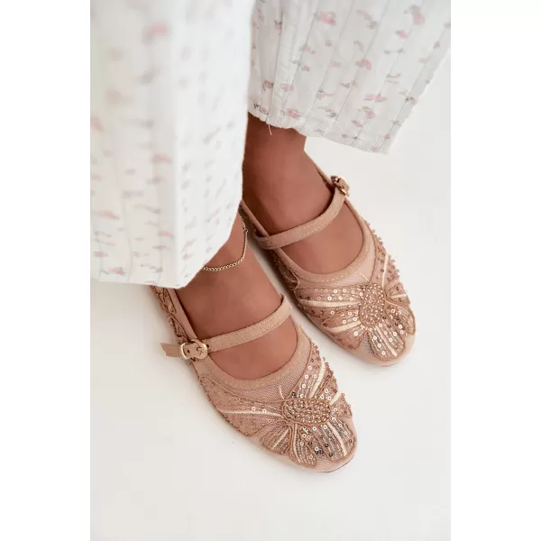  Ballerinas für Damen BOTO CH951 DUNKELBEIGE 
