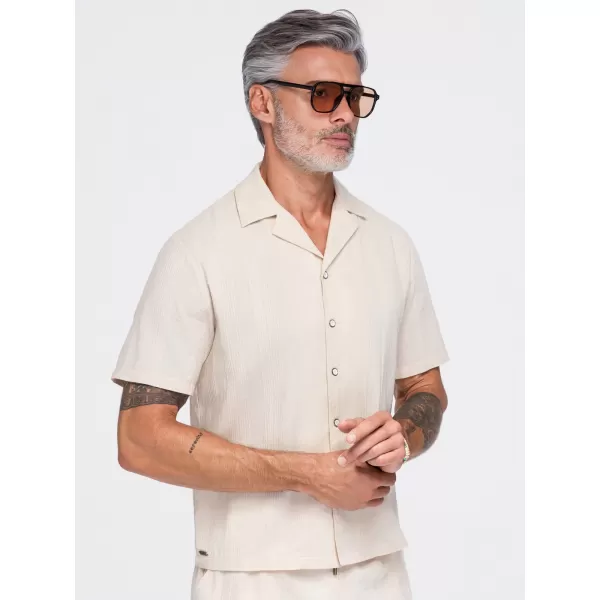  Herrenhemd OMBRE OM-SHSS-0221 CREME 